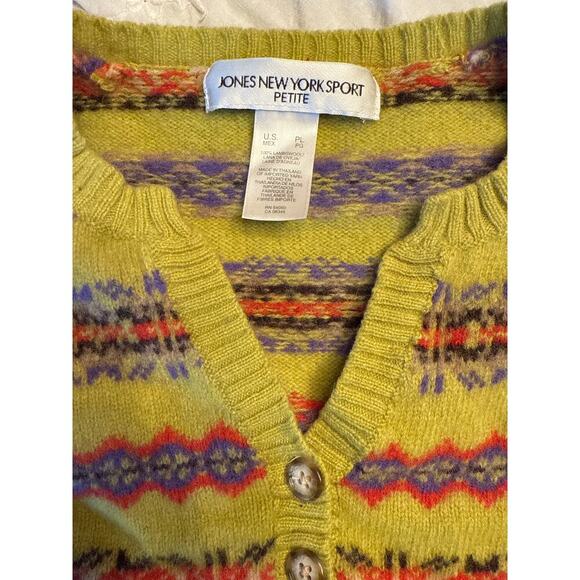 JONES NEW YORK SPORT VINTAGE chunky knit SWEATER - petite large PL - Picture 2 of 4